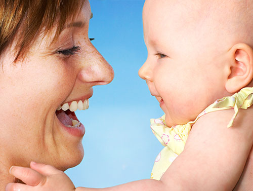 Mom and baby deeply in rapport at unconscious level